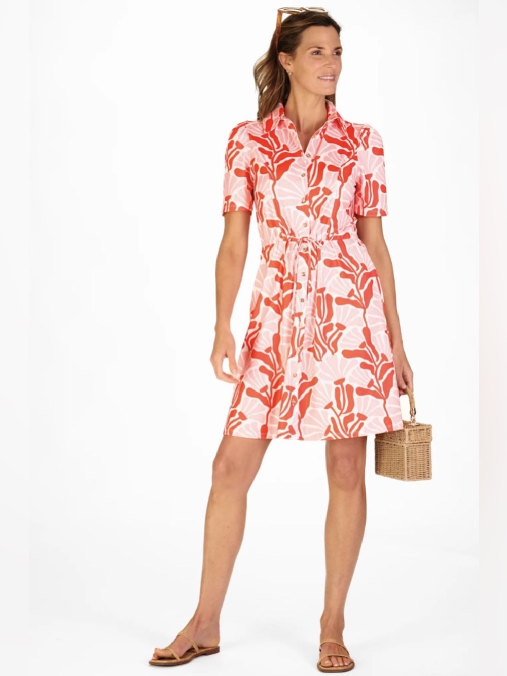 Duffield Lane London Dress L Pink Red Golf Tennis Pickleball UPF Dress - Picture 2 of 5